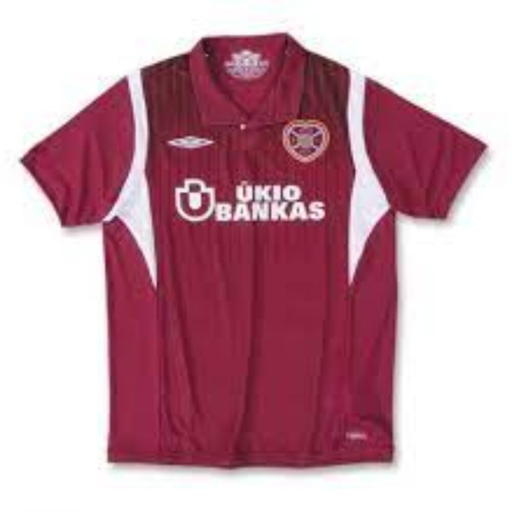 HEART OF MIDLOTHIAN 2009 2010 HOME FOOTBALL SHIRT UMBRO #3 WALLACE JERSEY szXXL